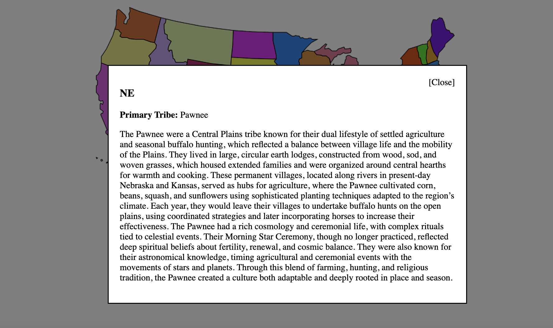 Interactive Native Americans Nation Map